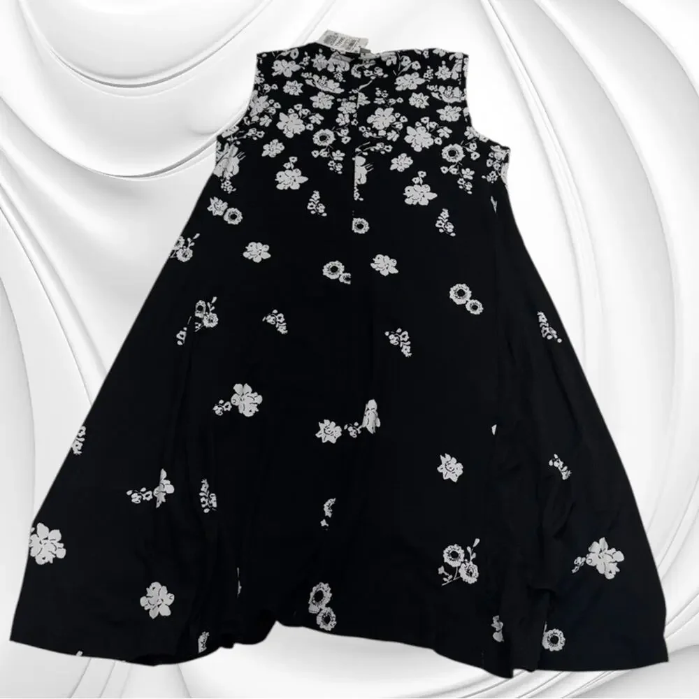 STYLE & CO Women’s Small Black Floral FLIP FLOP DRESS - Picture 4 of 4